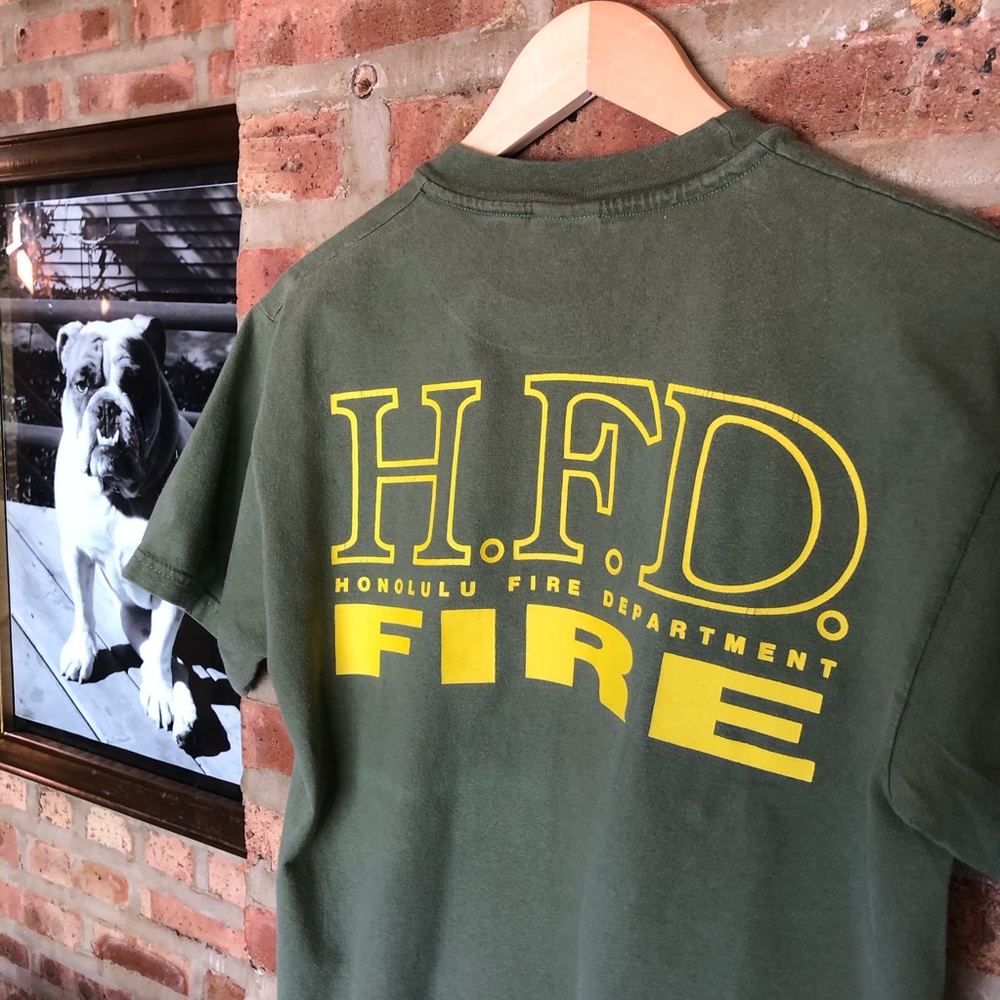 Honolulu Fire Department Olive Green 2Sided Tee